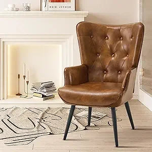 Grey Velvet Accent Chair Wingback Modern Living Room Furniture