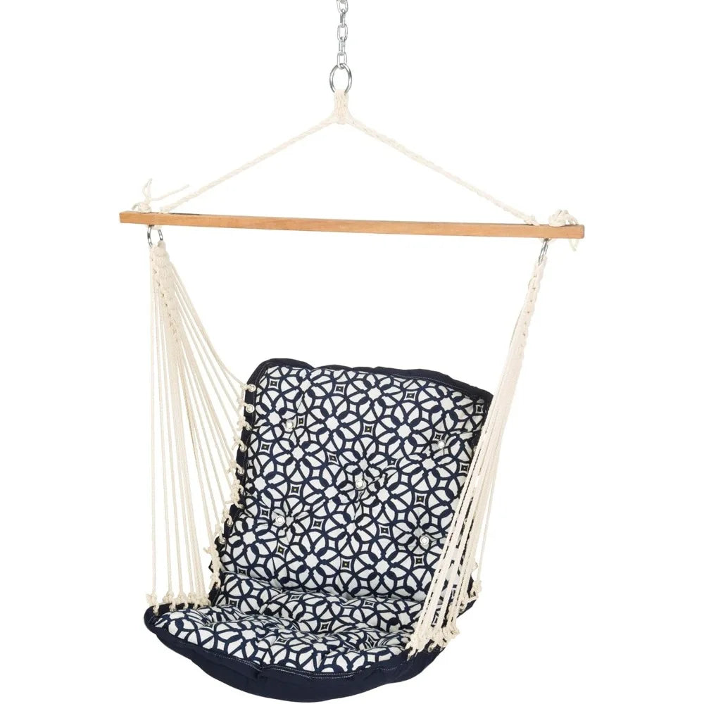 Luxe Indigo Sunbrella Tufted Single Swing Indoor Outdoor 300 LB Capacity