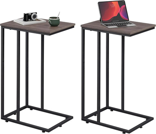 Side Table Set of 2 C Shaped End Tables for Living Room Bedroom Office