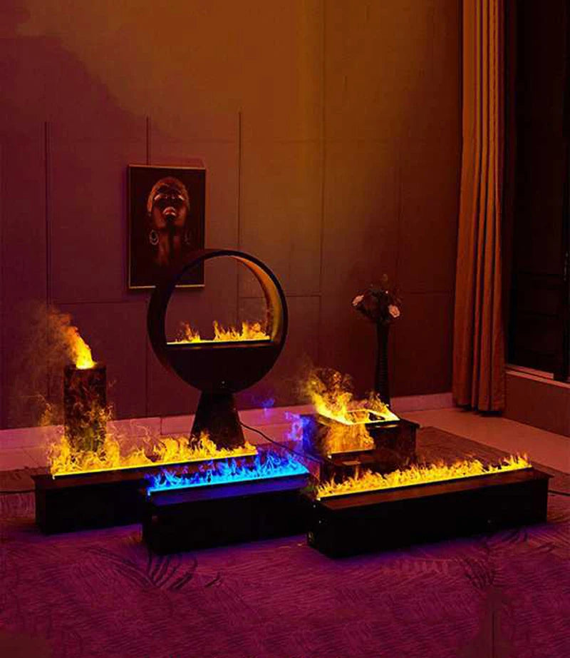 Smart Home 3D Atomized Electric Fireplace Indoor LED Flame Eco-Friendly