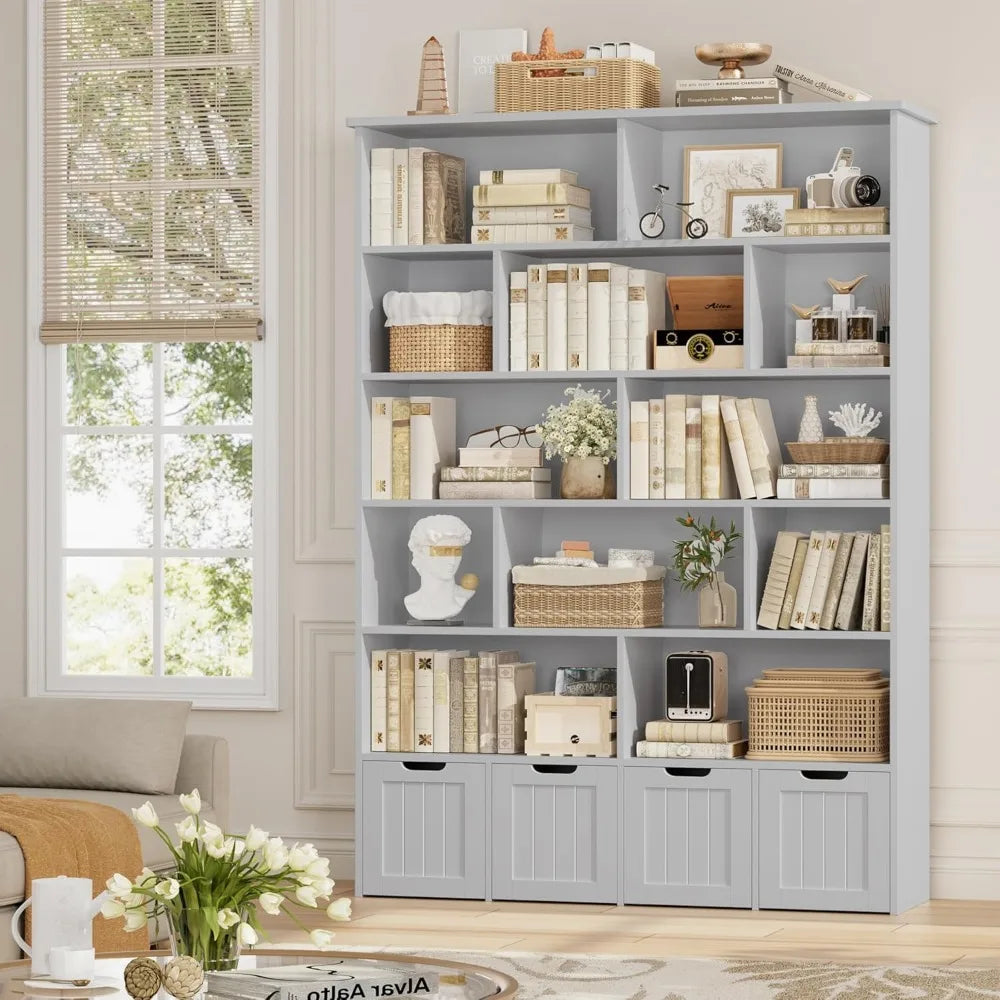 6 Tier Kids Toy Storage Organizer with Drawers and Cubbies 69" Tall