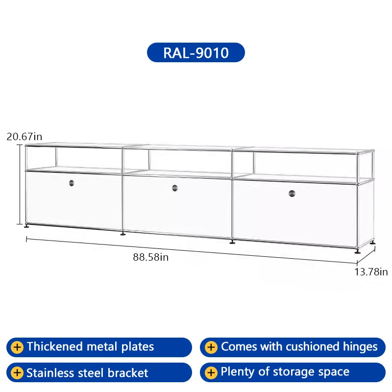 Modern Stainless Steel Storage Cabinet Sideboard for Bedroom Living Room