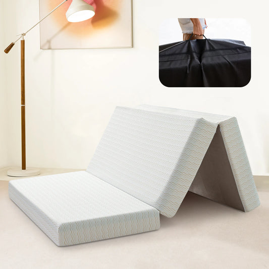Ljustra Tri-Fold Memory Foam Mattress 6 Inch Portable Guest Bed