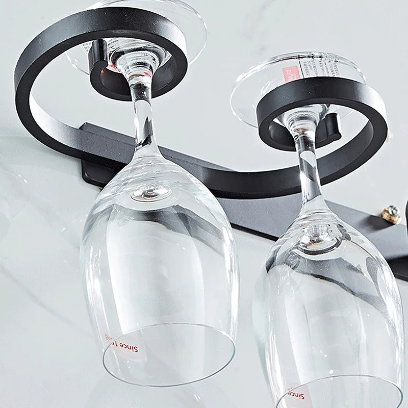 Wall Mounted Wine Glass Holder Space Aluminum Goblet Storage Rack