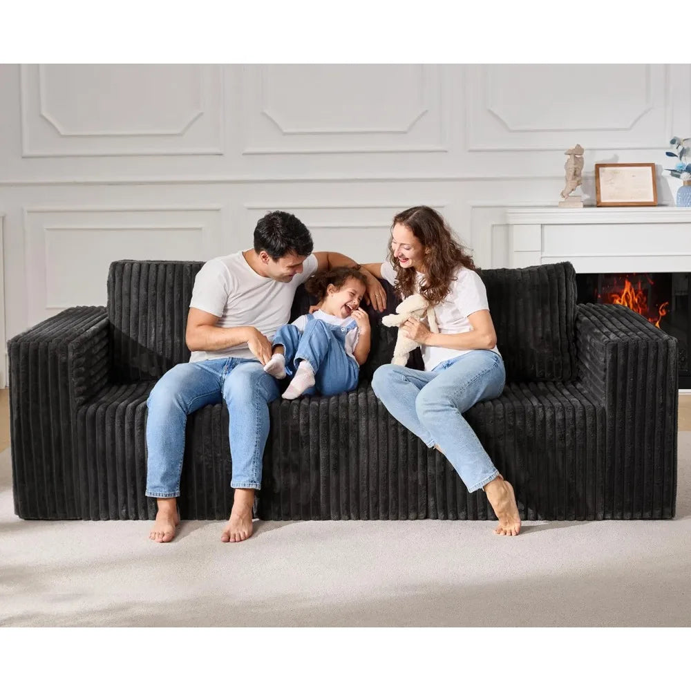 Ljustra Modular Cloud Sofa 3-Seater 95” Corduroy Deep Seat Sectional Couch