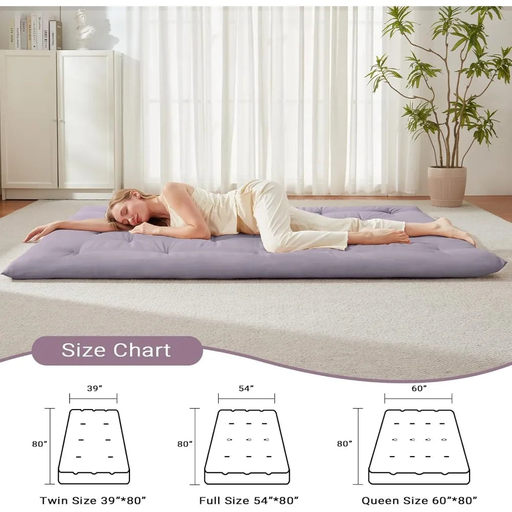 Ljustra Japanese Floor Mattress Queen Size 60"x80" Portable Foldable Futon