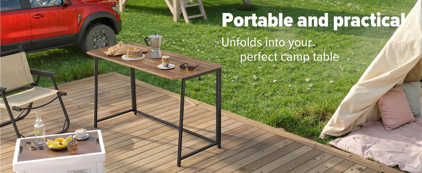 Folding Desk 47.2 Inch Space Saving Computer Table Office Workstation