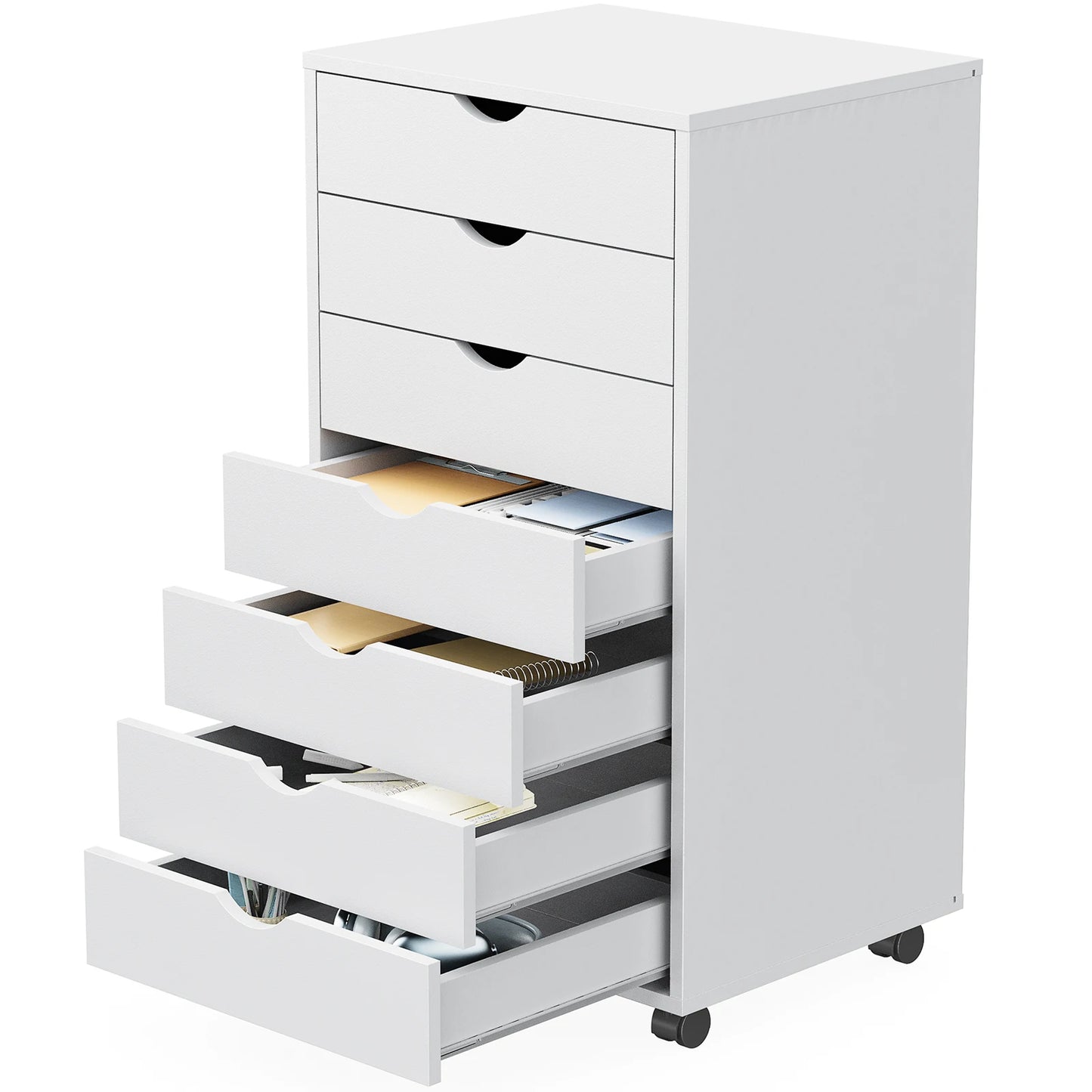7 Drawer Mobile Storage Cabinet Organizer Rolling Nightstand Furniture