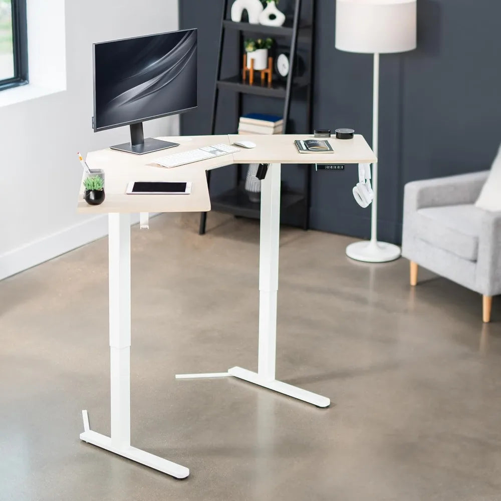 Electric L-Shaped Standing Desk with Memory Height Adjustment 47in