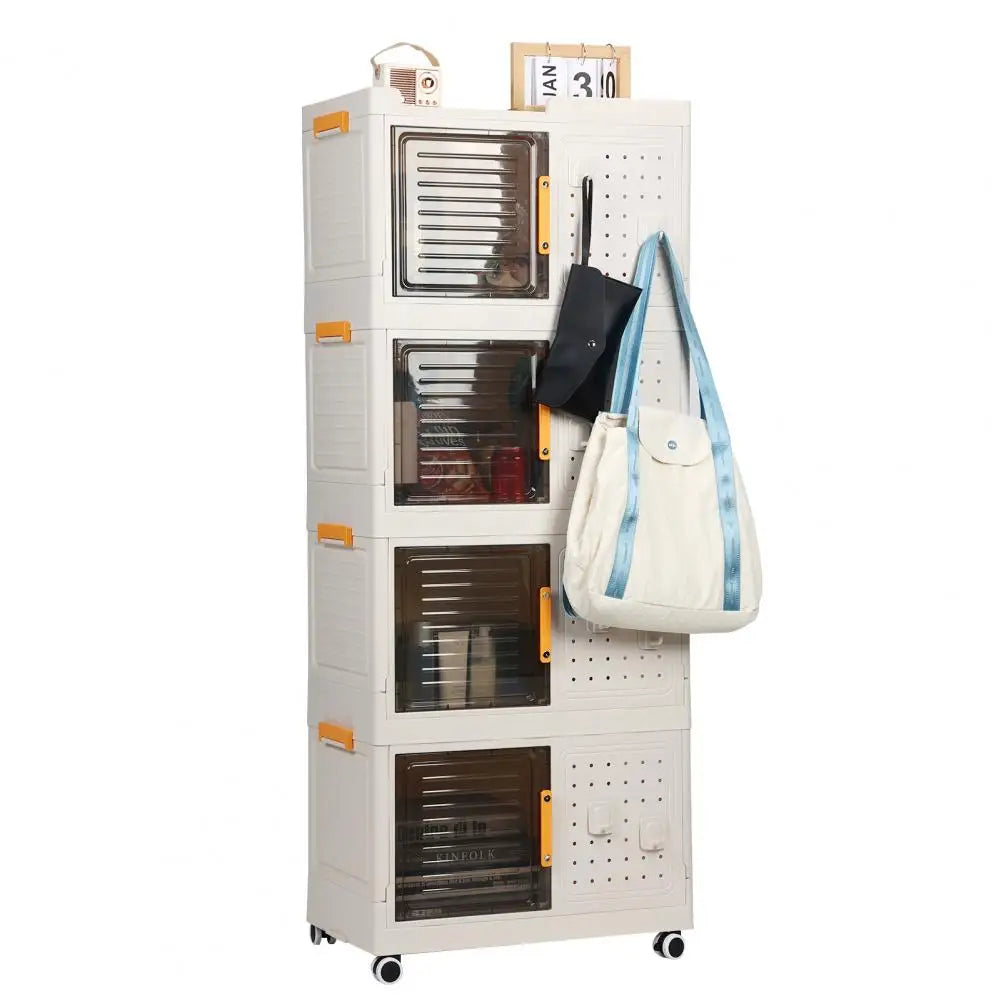 Foldable Storage Bins Stackable Collapsible Organizers with Wheels