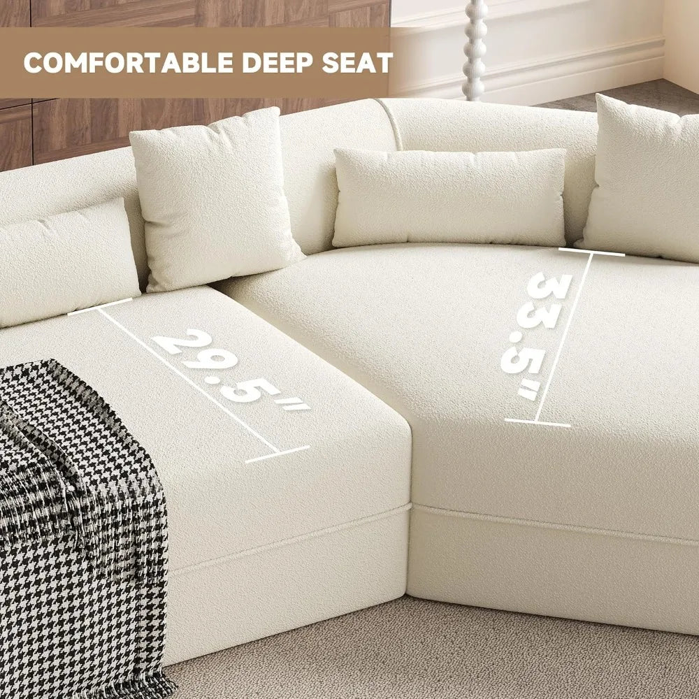 Ljustra Cloud Sectional Couch L-Shape Modular Sofa Chaise Upholstered Living Room Bedroom