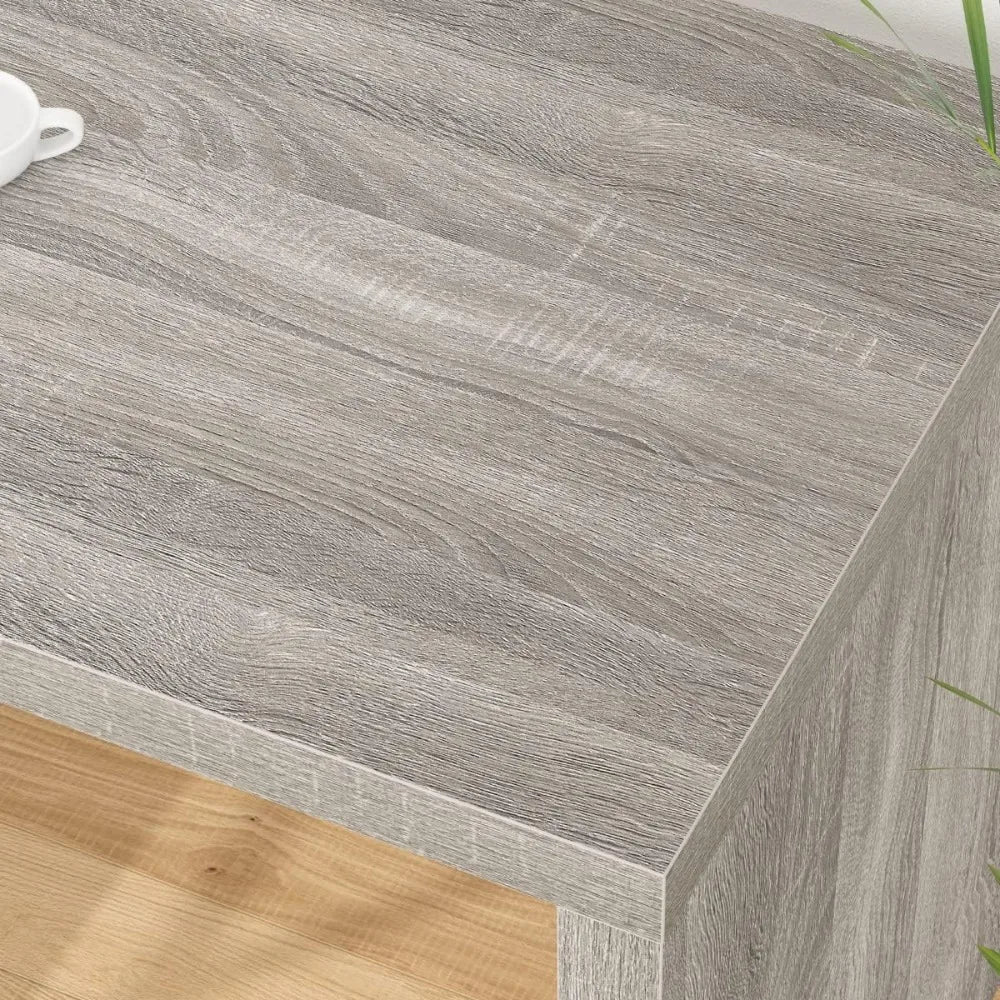 360 Degree Rotating L Shaped Computer Desk with Drawers and Shelves