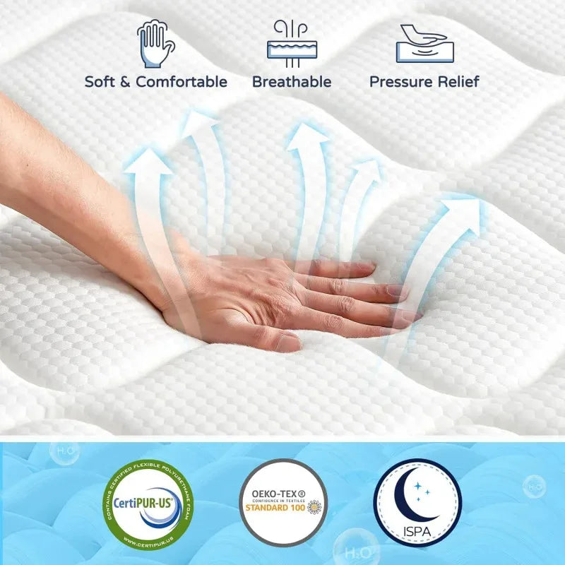 Ljustra King Size 12 Inch Memory Foam Hybrid Mattress Motion Isolation