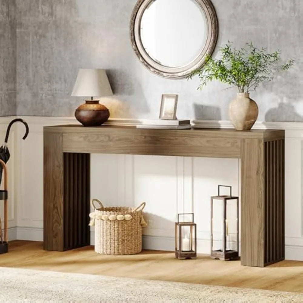 Ljustra 59 Inch Wooden Console Table Modern Furniture Entryway Living Room