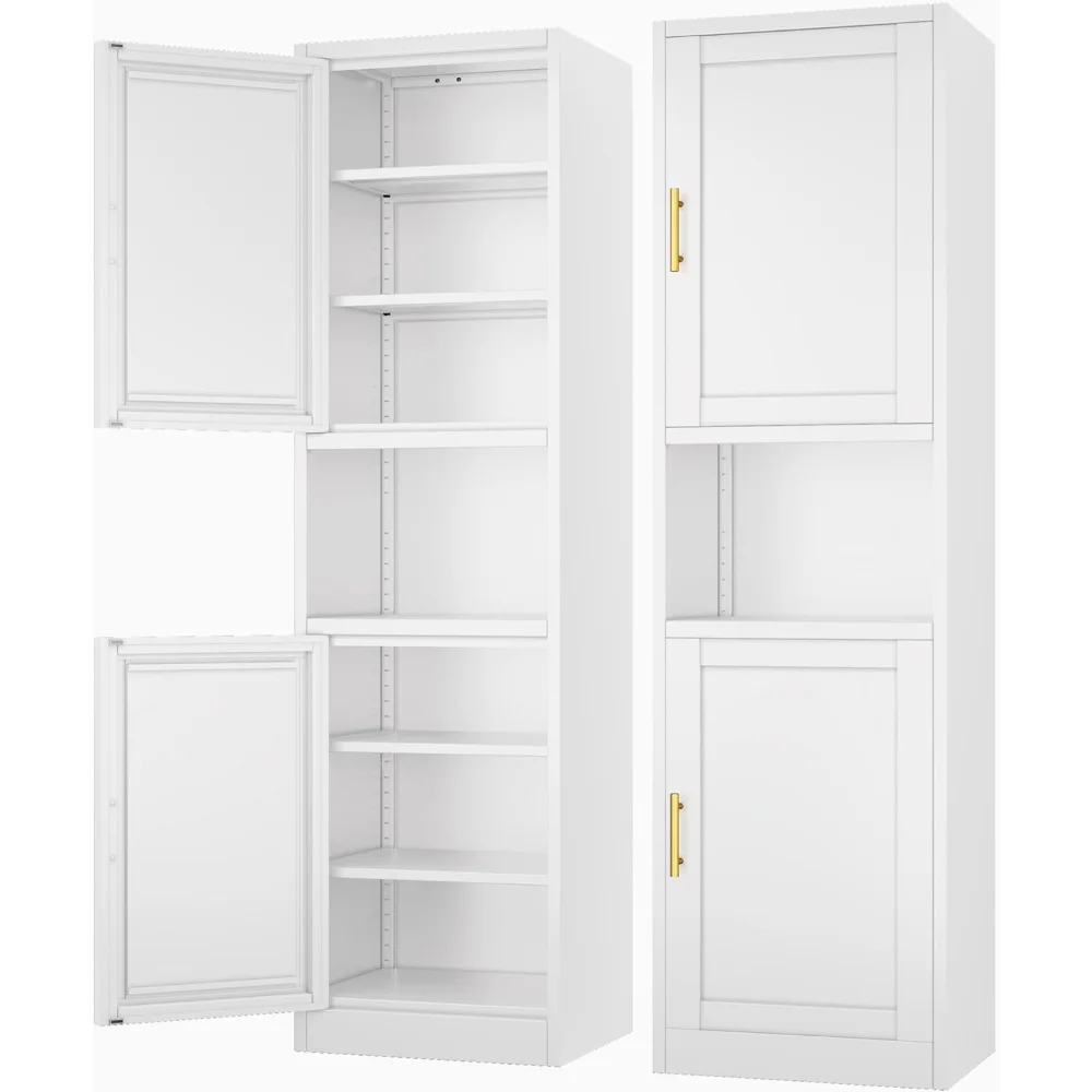 Tall Narrow Storage Cabinet 66.93" H Adjustable Shelves Metal Pantry