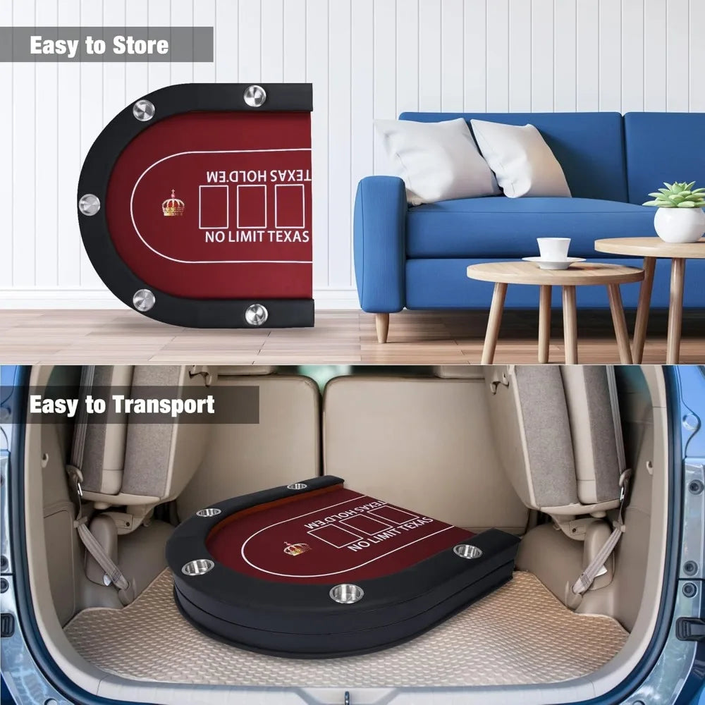 Upgrade Foldable Poker Table for 10 Players Large Casino Table