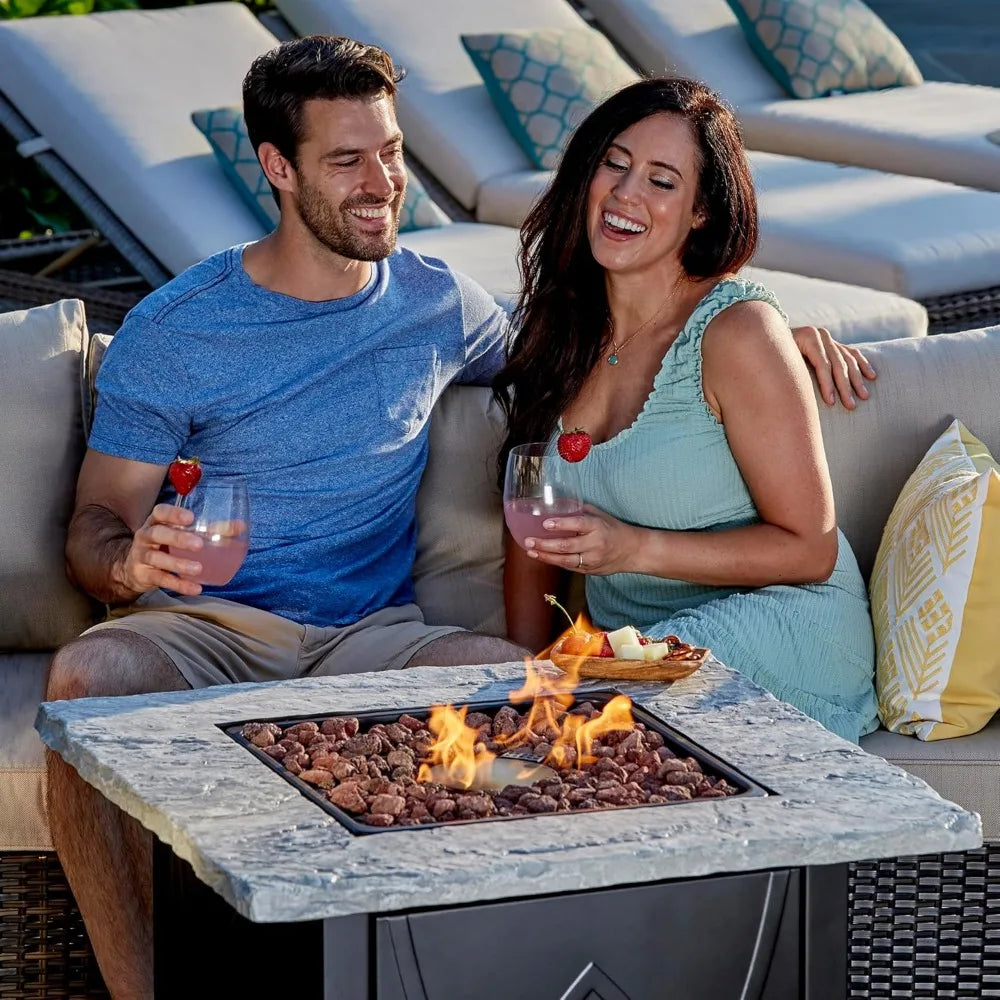 30 Inch Propane Gas Outdoor Fire Table with Stainless Steel Top