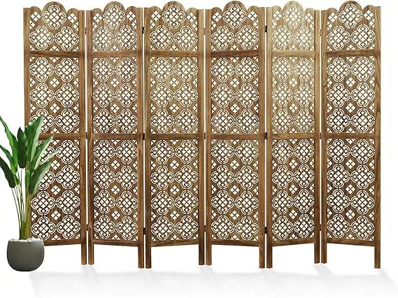 68.9Inch Folding Room Divider 6 Panel Freestanding Privacy Screen Decor