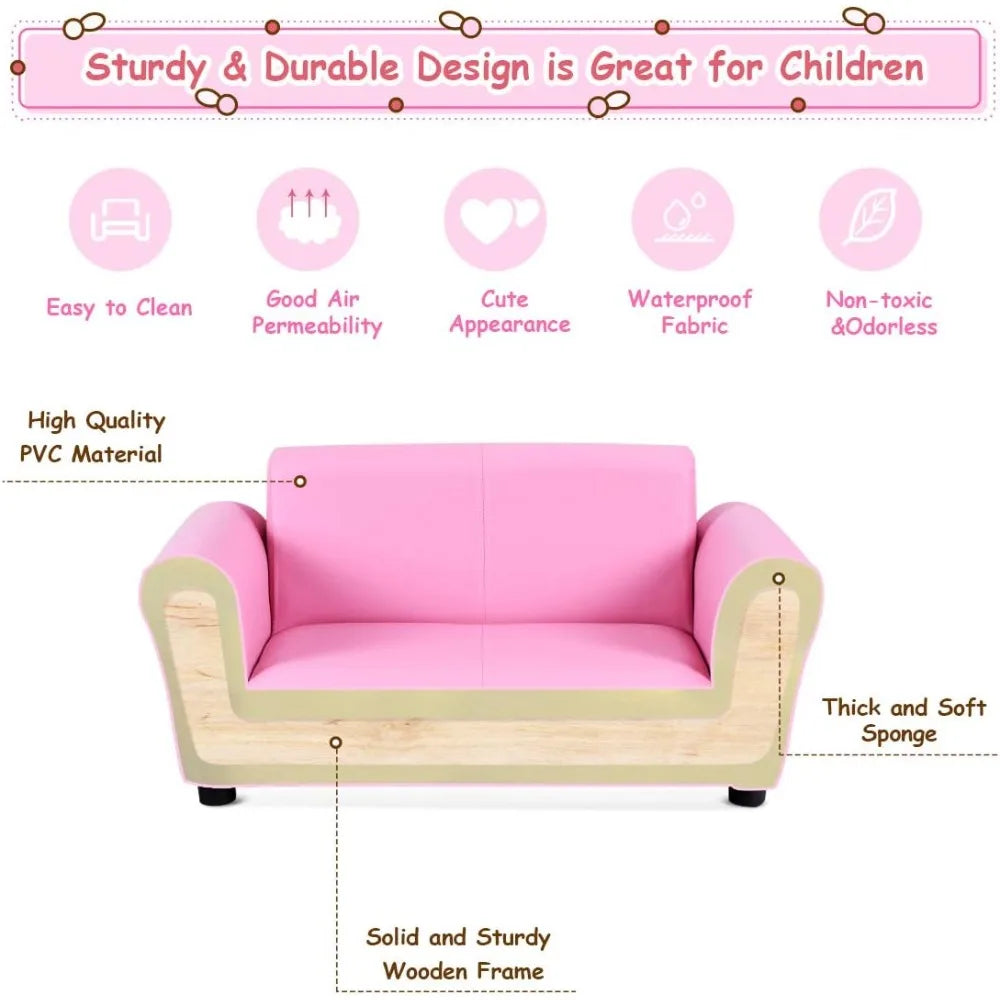 Ljustra 2 in 1 Double Seat Sofa with Footstool for Kids Lounge Chair