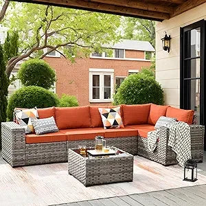 Ljustra 6 Pieces Patio Furniture Set Outdoor Sectional Sofa Couch