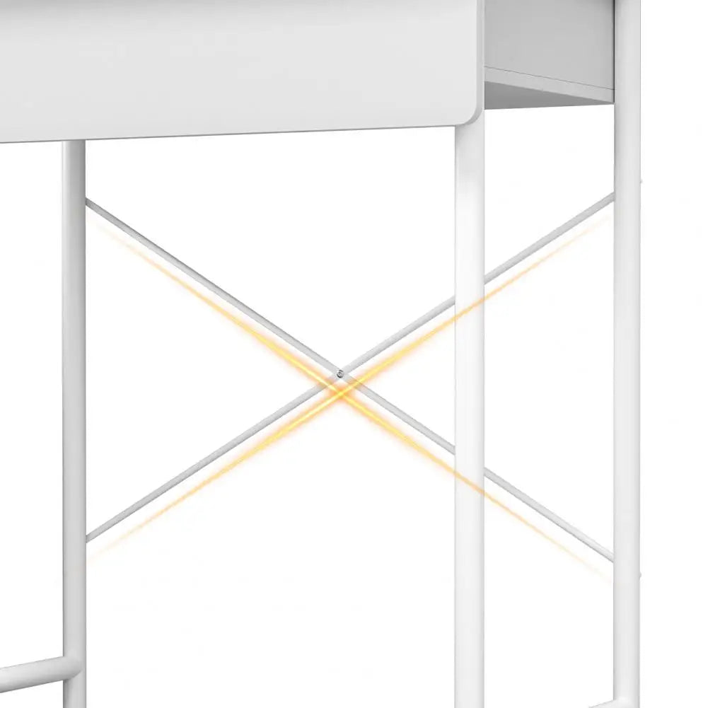 Makeup Vanity Desk with LED Lighted Mirror and Storage Shelves