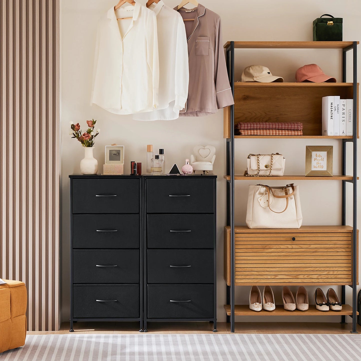 Ljustra Multifunctional Living Room Fabric Storage Cabinet Steel Frame