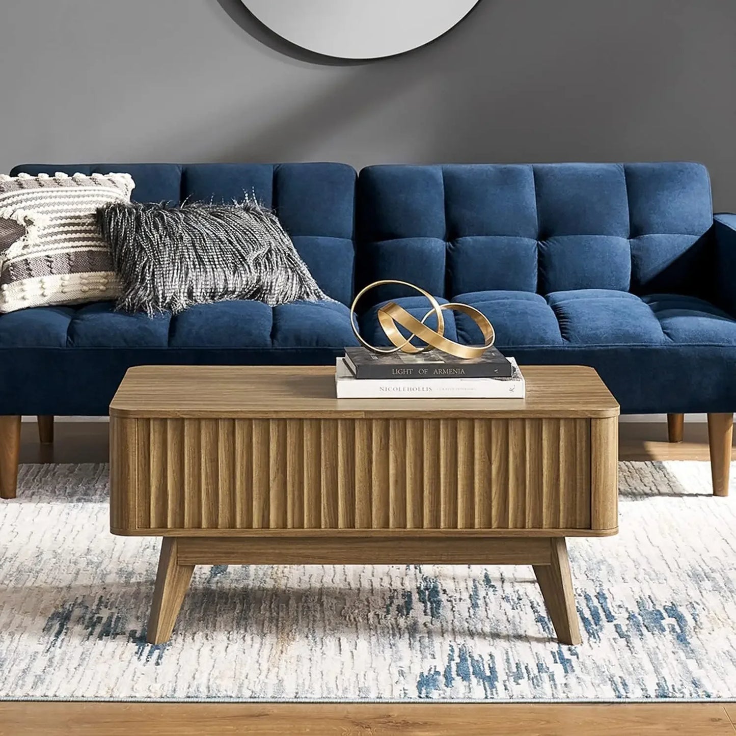 Brooklyn Lift Top Coffee Table Mid Century Modern Farmhouse Living Room