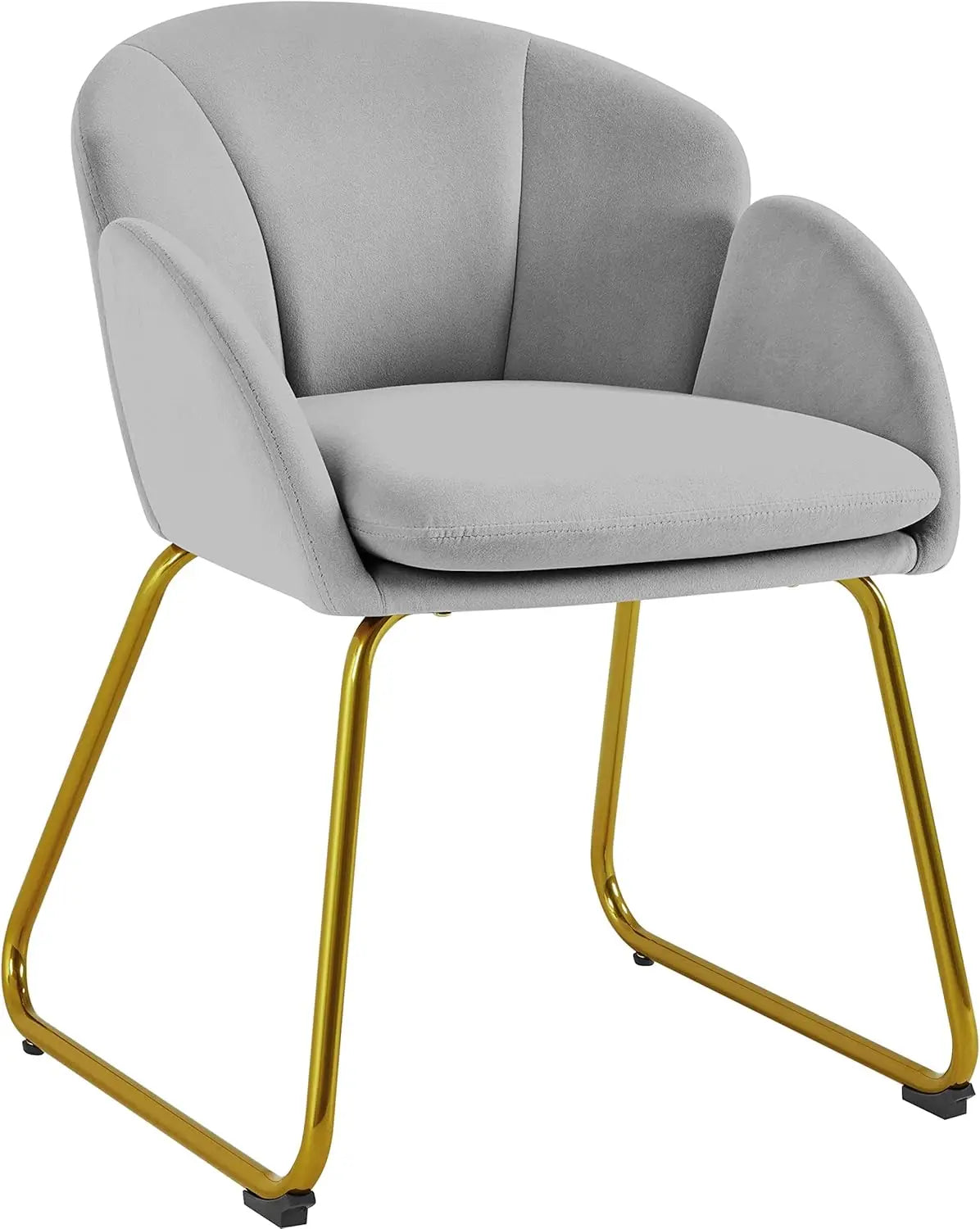 Modern Flower Velvet Vanity Chair with Golden Metal Legs for Home