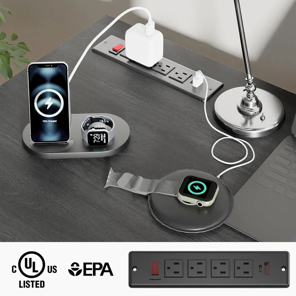 Farmhouse Executive Desk 47" Computer Desk with Storage for Home Office