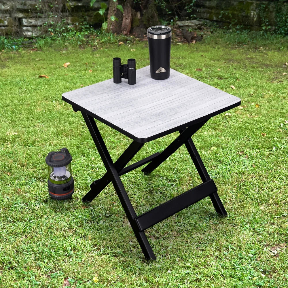 19 Inch Folding Side Table Portable Lightweight Adjustable Height Outdoor