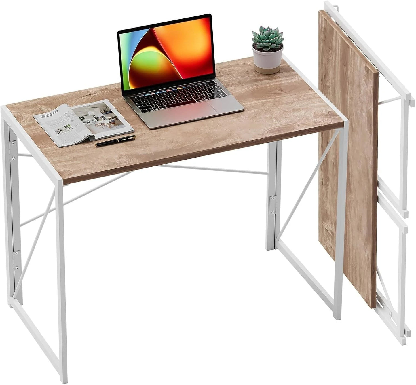 Folding Desk Portable Computer Table Space Saving Home Office Use