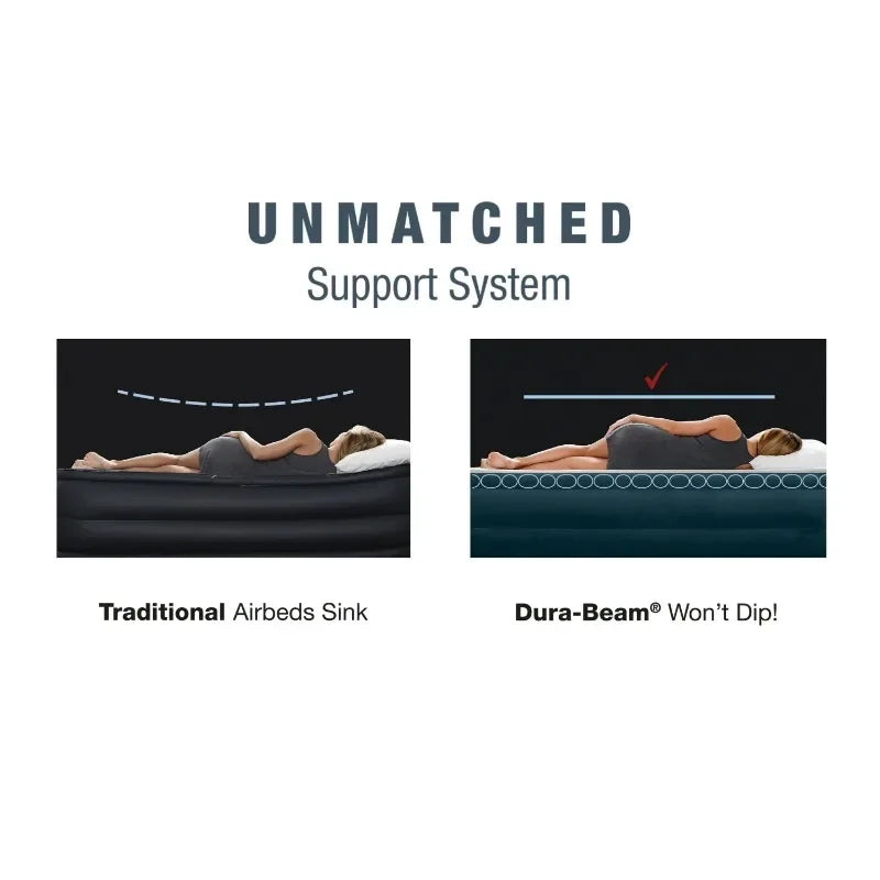 Ljustra Queen 15 Inch Airbed Mattress with Built in Pump Dura-Beam