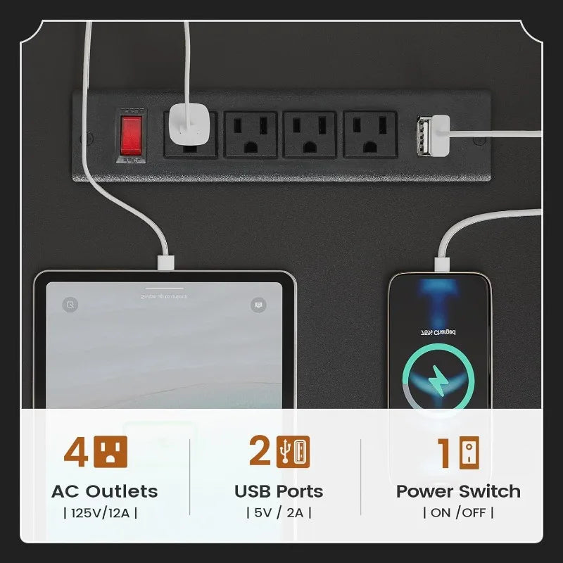 Ljustra Farmhouse 69 Executive L Shaped Desk Home Office with Storage