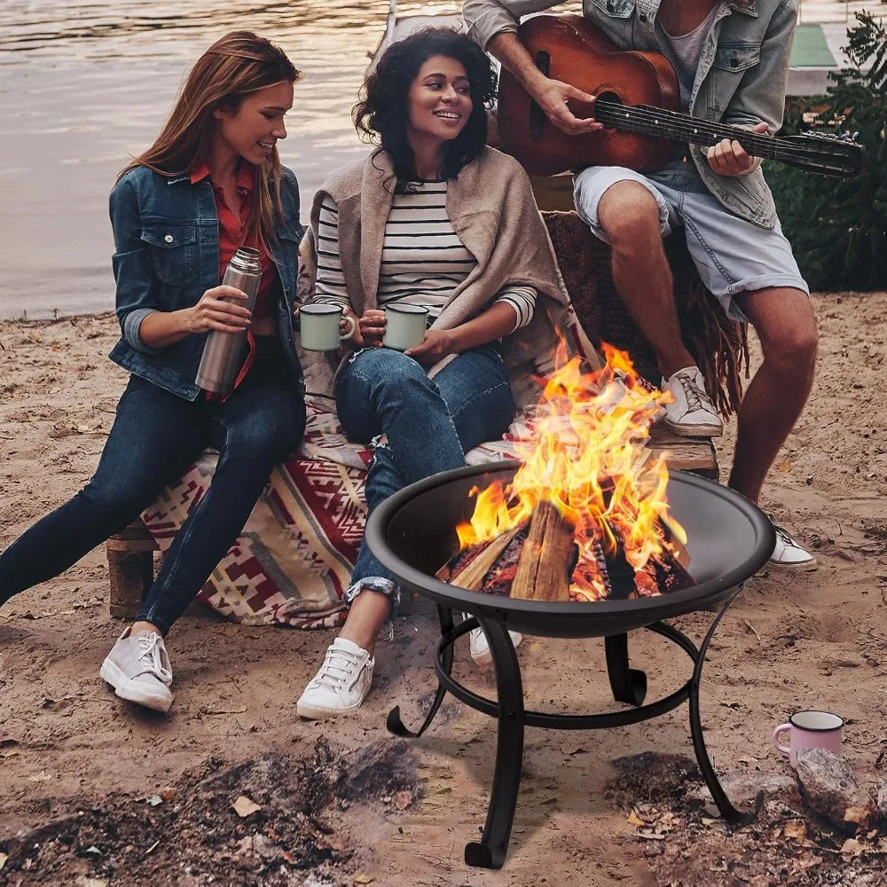 Ljustra 22 Inch Outdoor Fire Pit Durable Portable Wood Burning Firepit