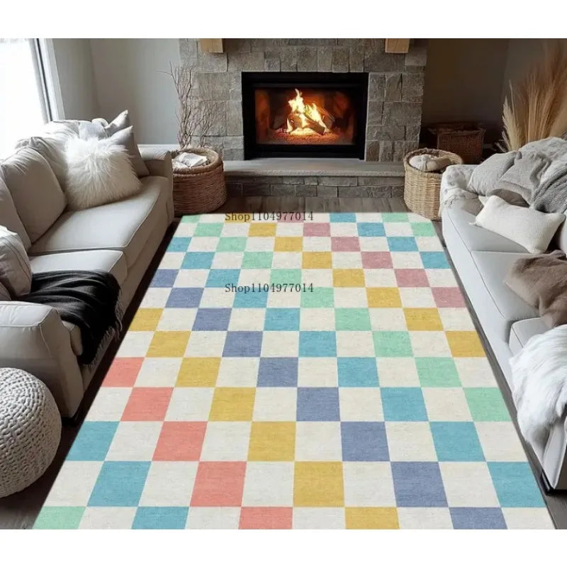 Plaid Rugs for Office Bedroom Entryway Christmas Halloween Decor