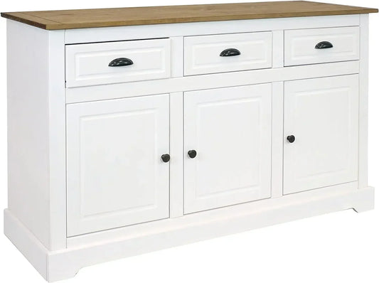 Solid Pine Sideboard Cabinet with Adjustable Shelf and Zinc Alloy Hardware