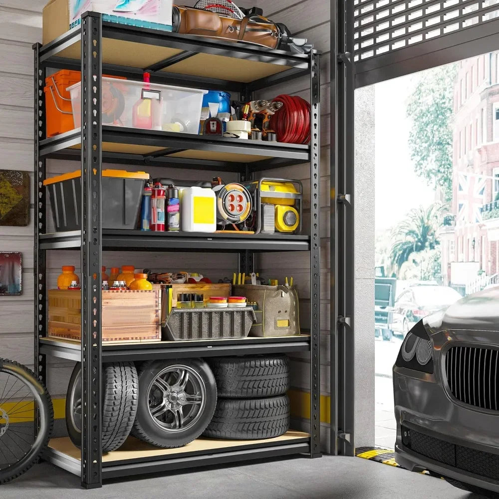 5 Tier Heavy Duty Garage Shelving 2020 LBS Capacity Adjustable Storage
