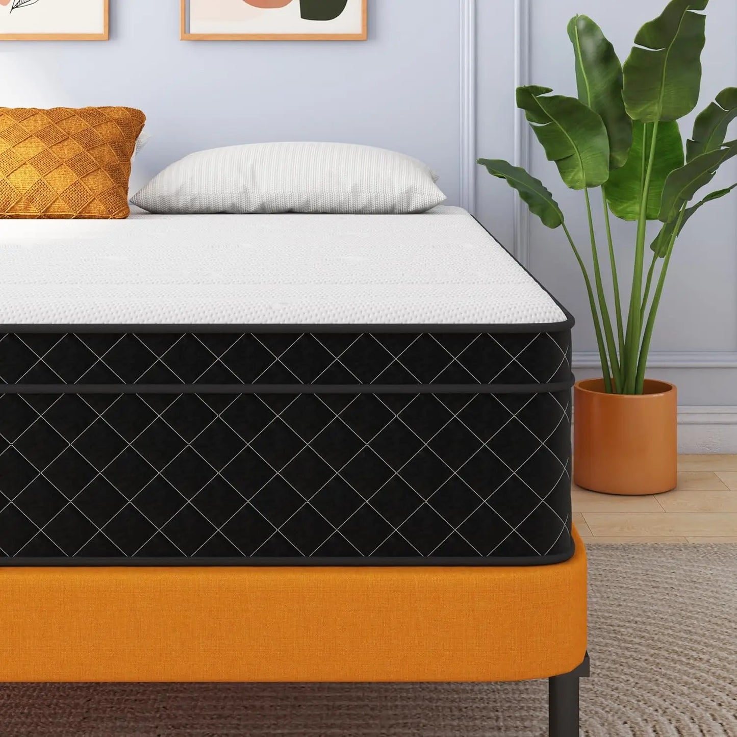 Ljustra 12 Inch Full Size Mattress Bed Memory Foam Pocket Springs