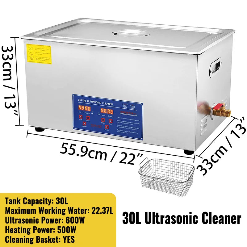 **** Ljustra Ultrasonic Cleaner 1.3-30L Powerful Digital Jewelry Washing Machine