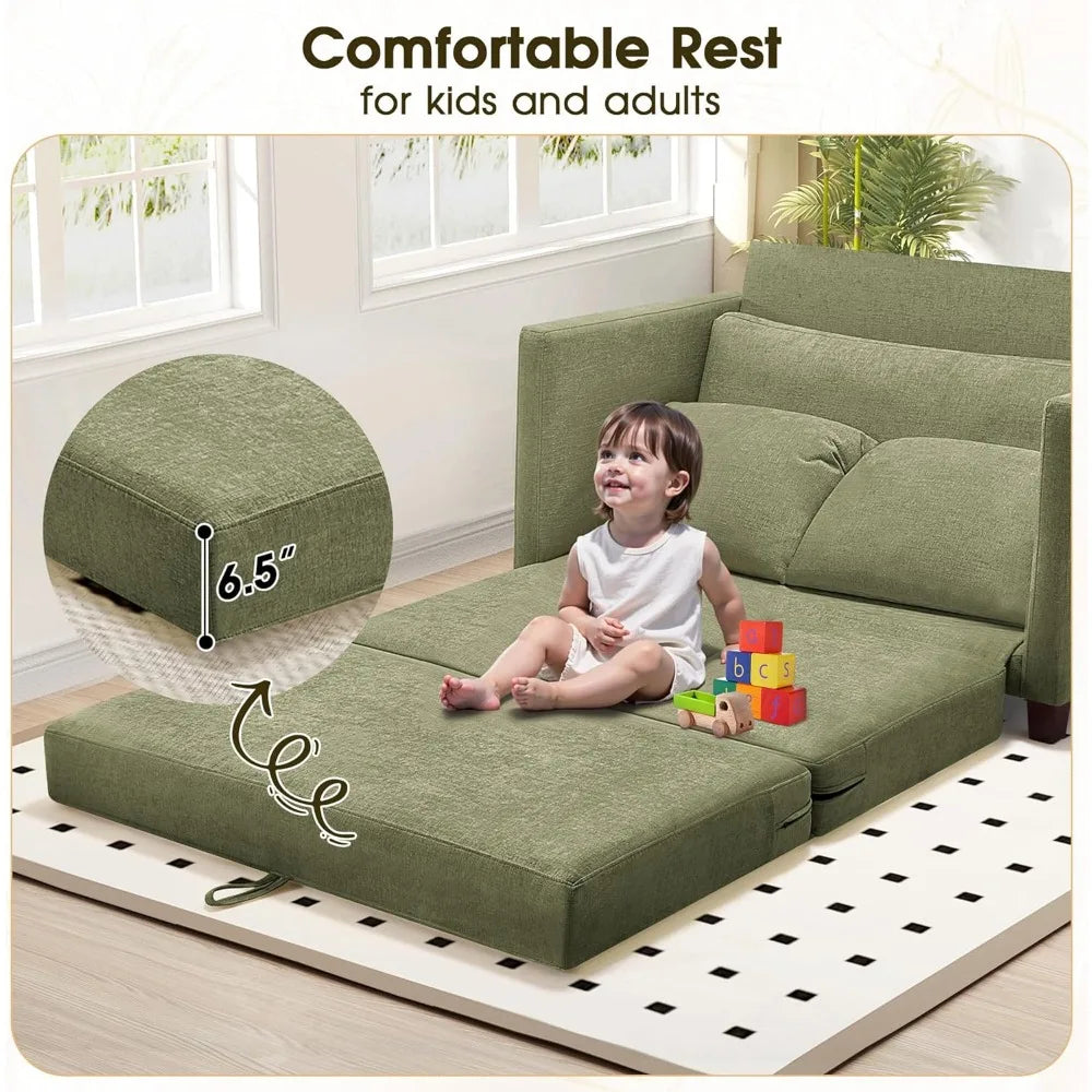 51 Inch Convertible Sofa Bed Folding Loveseat Sleeper for Small Spaces