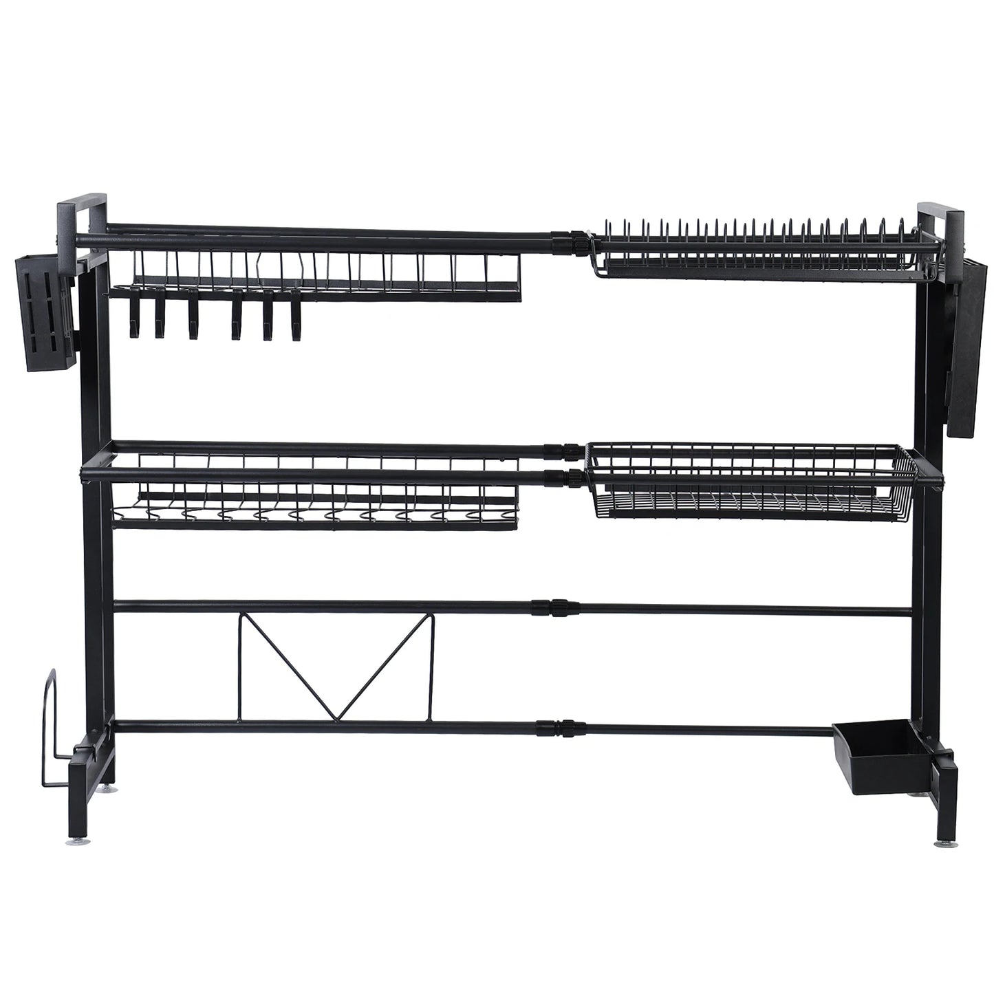 2 Tier Kitchen Storage Shelf Over Sink Adjustable Dish Drying Rack