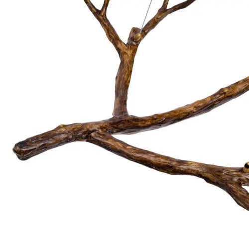 Vintage Rustic Tree Branch Glass Ball Chandelier Nordic Hanging Lamp