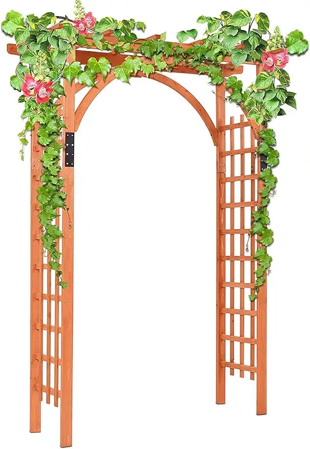 Wooden Garden Trellis Pergola 85 inch Arbor Wedding Arch Ceremony Decor