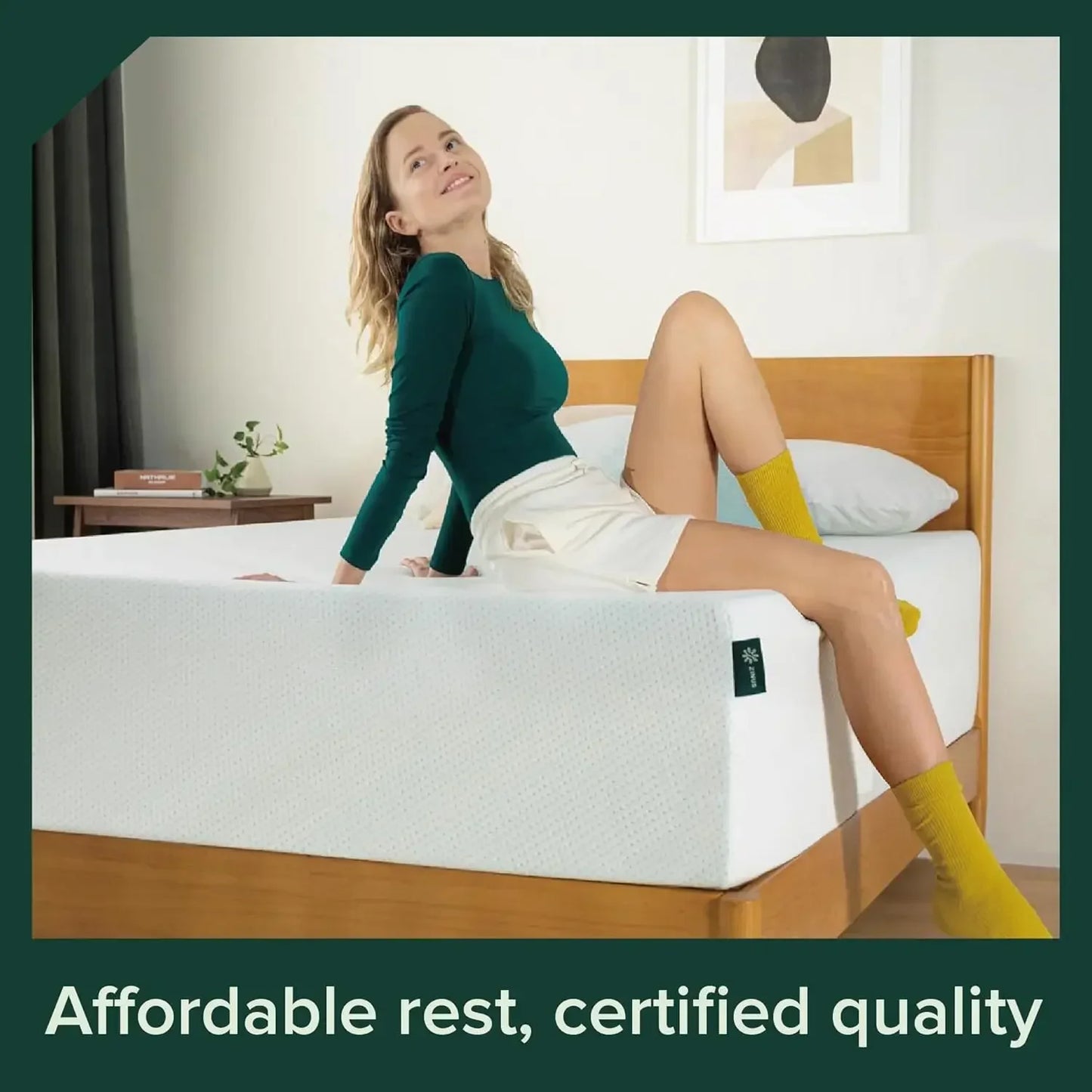 Ljustra Green Tea Memory Foam Mattress Medium Firm Zoned Pressure Relief