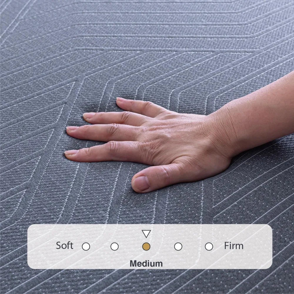 Ljustra 14 Inch Memory Foam Mattress Jacquard Fabric Cover USA Made