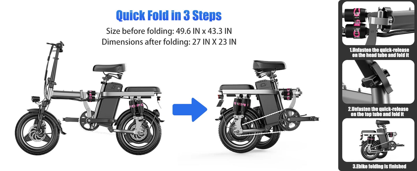 Electric Bike 48V 15AH 500W Brushless Motor 20MPH Commuting Ebike