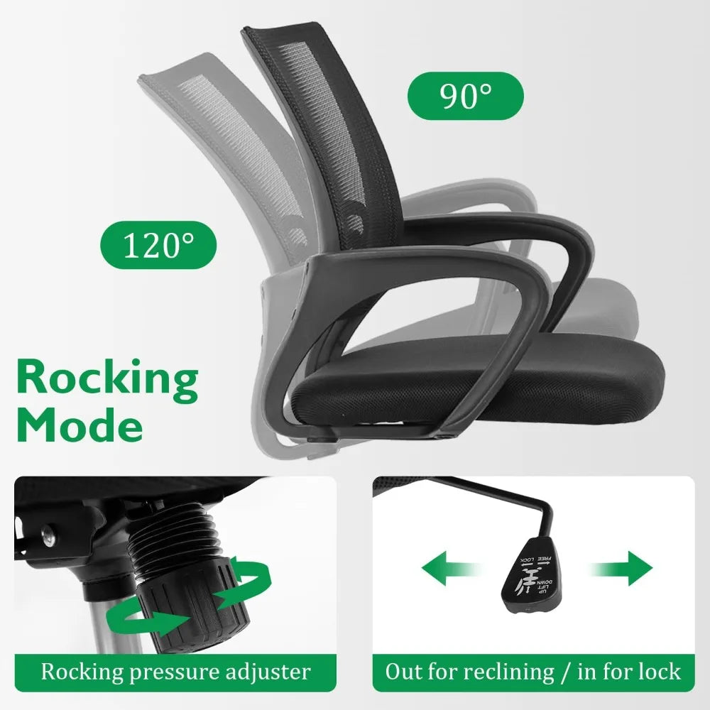 Ljustra 32 Inch Home Office Desk and Chair Set Ergonomic Adjustable