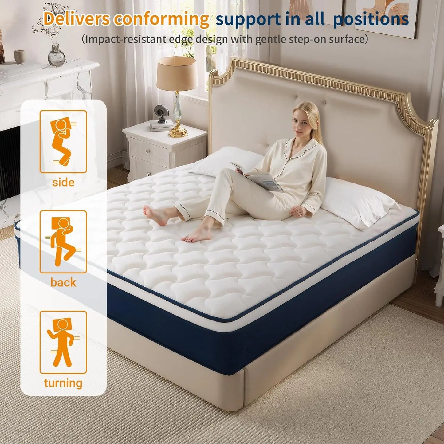 Ljustra Queen Size 12 Inch Gel Memory Foam Mattress Medium Firm Support