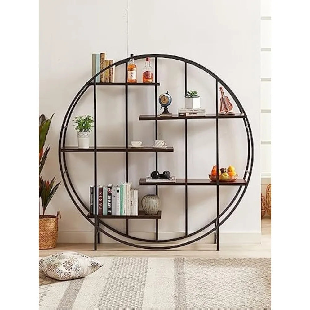 Ljustra 5-Tier Round Plant Stand Metal Shelf for Indoor Outdoor Display