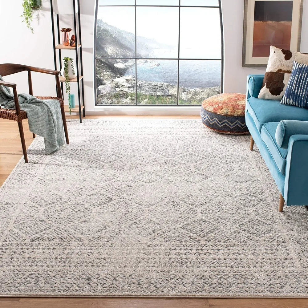 Large Area Rug Tulum Collection Moroccan Boho Non-Shedding Easy Clean